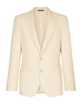 Single-breasted Taormina jacket in linen, cotton and silk - | Dolce & Gabbana