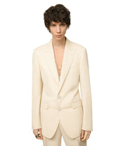 Single-breasted Taormina jacket in linen, cotton and silk - | Dolce & Gabbana