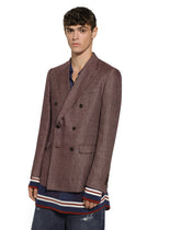 Double-breasted linen-blend Taormina-fit jacket - | Dolce & Gabbana
