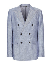 Double-breasted linen Taormina jacket - | Dolce & Gabbana