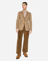 Deconstructed camel hair blazer with embroidery - | Dolce & Gabbana