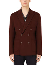 Deconstructed double-breasted double wool jacket - | Dolce & Gabbana