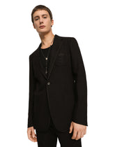 Deconstructed stretch jersey jacket with embroidery - | Dolce & Gabbana