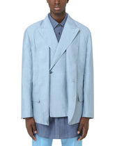 LINEN JACKET WITH DOUBLE CONSTRUCTION - | Dolce & Gabbana