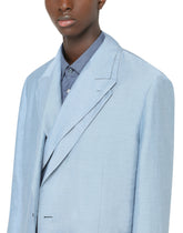 LINEN JACKET WITH DOUBLE CONSTRUCTION - | Dolce & Gabbana