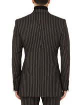 Double-breasted pinstripe wool Beat-fit jacket - | Dolce & Gabbana