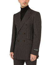 Double-breasted pinstripe wool Beat-fit jacket - | Dolce & Gabbana
