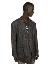Oversize herringbone wool jacket - | Dolce & Gabbana