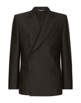 Double-breasted Sicilia-fit jacquard jacket - | Dolce & Gabbana