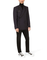 Double-breasted micro-patterned wool Sicilia-fit jacket - | Dolce & Gabbana