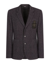 Check jersey Portofino jacket with patch - | Dolce & Gabbana
