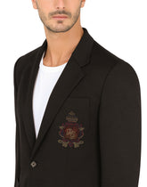 Wool jersey jacket with patch embellishment - | Dolce & Gabbana