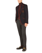 Deconstructed jersey jacket with patch - | Dolce & Gabbana