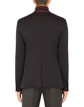 Deconstructed jersey jacket with patch - | Dolce & Gabbana