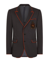 Deconstructed jersey jacket with patch - | Dolce & Gabbana