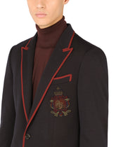 Deconstructed jersey jacket with patch - | Dolce & Gabbana