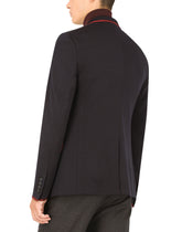 Deconstructed jersey jacket with patch - | Dolce & Gabbana