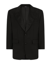 Oversize stretch wool tuxedo jacket - | Dolce & Gabbana