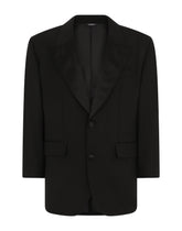 Oversize stretch wool tuxedo jacket - | Dolce & Gabbana