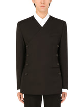 Double-breasted stretch wool Beat-fit jacket - | Dolce & Gabbana
