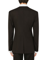 Double-breasted stretch wool Beat-fit jacket - | Dolce & Gabbana