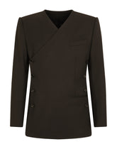 Double-breasted stretch wool Beat-fit jacket - | Dolce & Gabbana