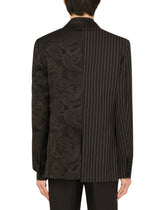 Double-breasted patchwork fabric Sicilia-fit jacket - | Dolce & Gabbana