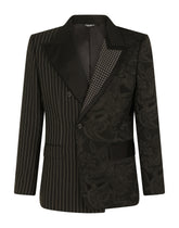 Double-breasted patchwork fabric Sicilia-fit jacket - | Dolce & Gabbana