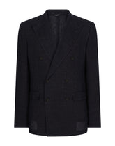 Double-breasted pinstripe linen Sicilia-fit jacket - | Dolce & Gabbana