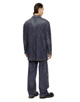 Deconstructed denim jacket with logo tag - | Dolce & Gabbana