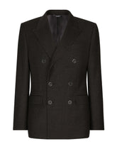 Double-breasted stretch flannel Sicilia-fit jacket - | Dolce & Gabbana