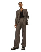 Single-breasted pinstripe stretch flannel jacket - | Dolce & Gabbana