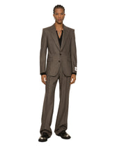Single-breasted pinstripe stretch flannel jacket - | Dolce & Gabbana