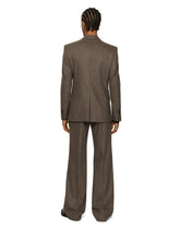 Single-breasted pinstripe stretch flannel jacket - | Dolce & Gabbana