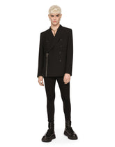 Double-breasted Sicilia-fit wool jacket with zipped details - | Dolce & Gabbana