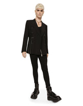 Double-breasted Sicilia-fit wool jacket with zipped details - | Dolce & Gabbana