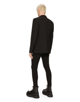 Double-breasted Sicilia-fit wool jacket with zipped details - | Dolce & Gabbana