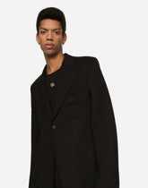 Stretch jersey jacket with heraldic patch - | Dolce & Gabbana
