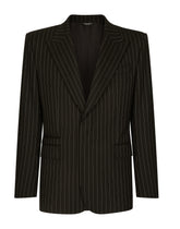 Pinstripe stretch wool Sicilia-fit jacket - | Dolce & Gabbana