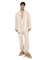 Oversize single-breasted linen and viscose jacket - | Dolce & Gabbana