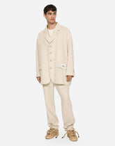 Oversize single-breasted linen and viscose jacket - | Dolce & Gabbana