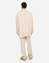 Oversize single-breasted linen and viscose jacket - | Dolce & Gabbana