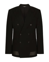 Deconstructed wool gauze double-breasted jacket - | Dolce & Gabbana