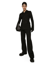 Double-breasted technical cotton jersey jacket - | Dolce & Gabbana
