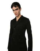 Double-breasted technical cotton jersey jacket - | Dolce & Gabbana