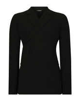 Fitted double-breasted stretch wool jacket - | Dolce & Gabbana