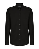 Cotton Gold-fit shirt with DG patch - | Dolce & Gabbana