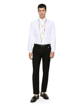 Cotton Gold-fit shirt with DG patch - | Dolce & Gabbana