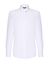 Cotton Gold-fit shirt with DG patch - | Dolce & Gabbana