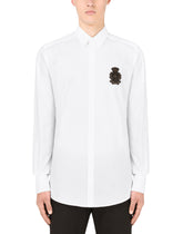 Cotton Gold-fit shirt with DG logo - | Dolce & Gabbana